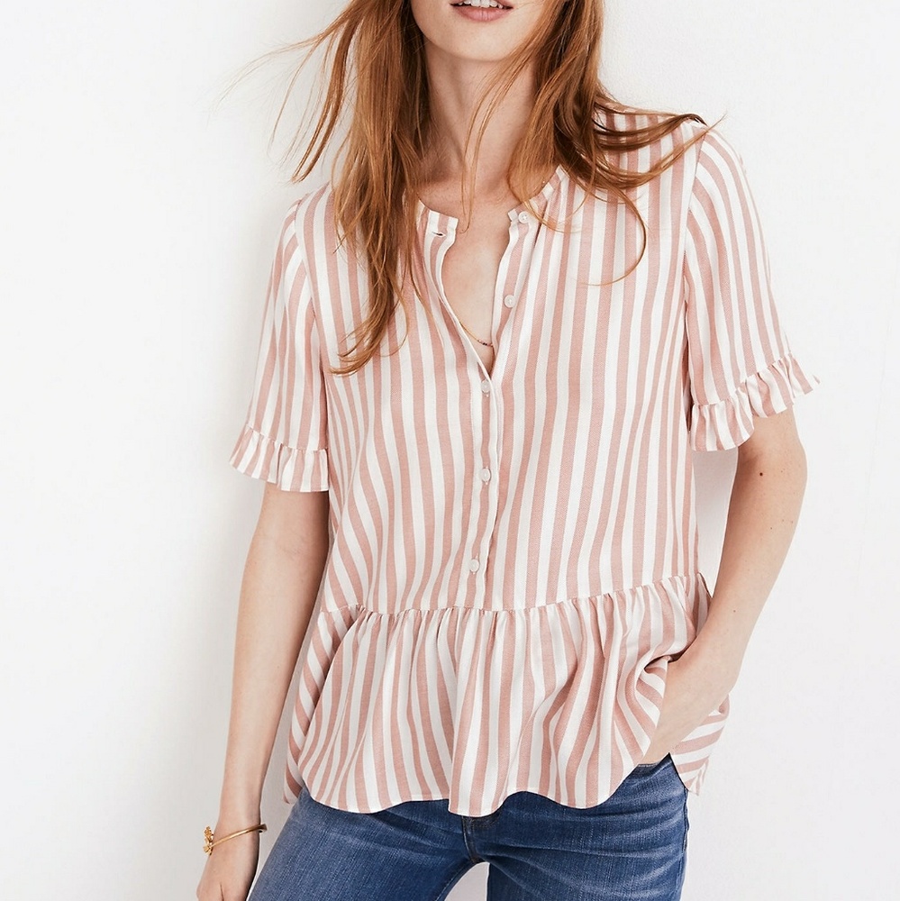 Madewell Studio Ruffle-Hem Top